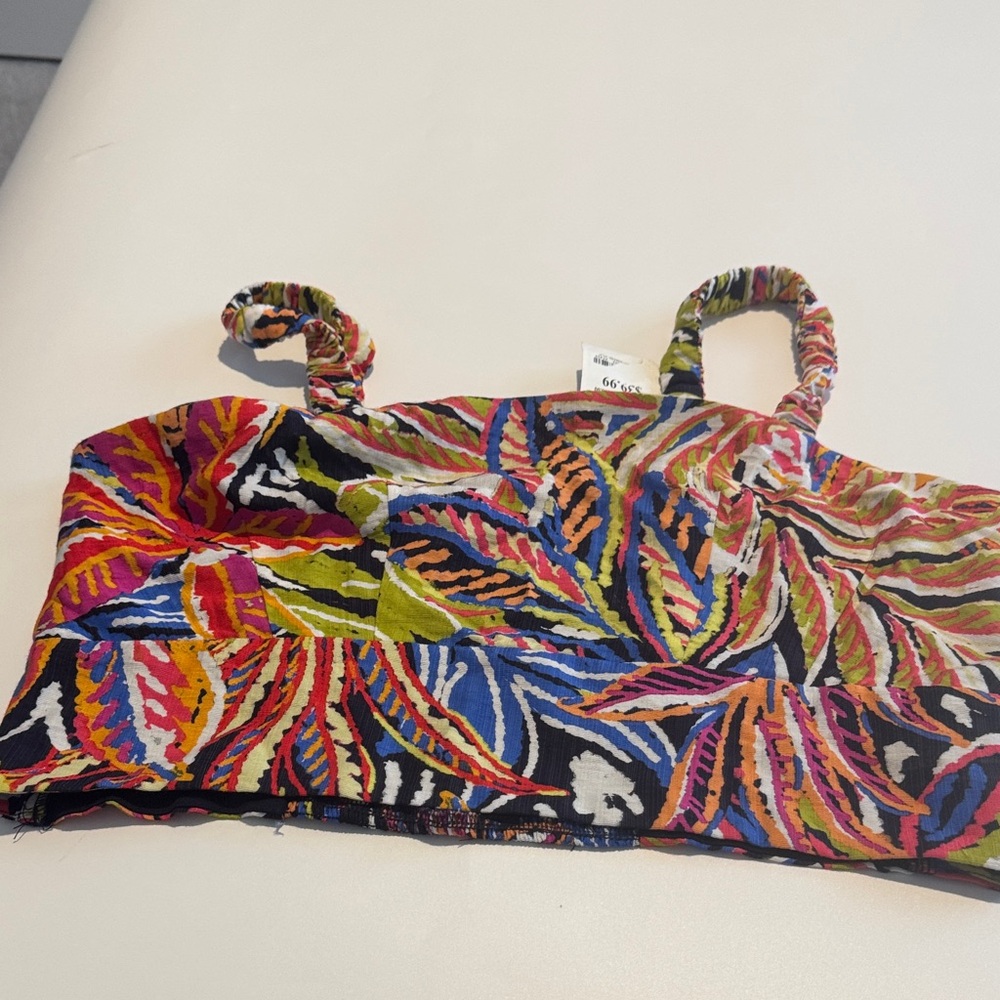 Trina Turk Multicolor Tropical Print Crop Tank Top